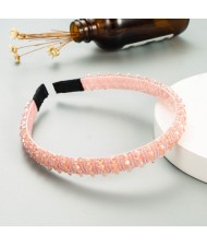 Korean Hair Accessories Crystal Beads Wholesale Fashion Hair Hoop - Pink