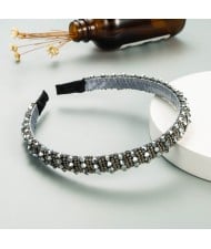 Korean Hair Accessories Crystal Beads Wholesale Fashion Hair Hoop - Gray