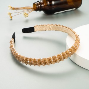 Korean Hair Accessories Crystal Beads Wholesale Fashion Hair Hoop - Champagne