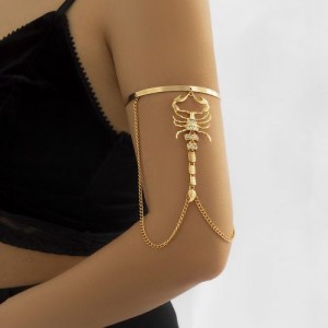 Punk Style Scorpion Tassel Alloy Wholesale Fashion Arm Bracelet - Golden