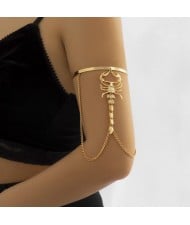 Punk Style Scorpion Tassel Alloy Wholesale Fashion Arm Bracelet - Golden