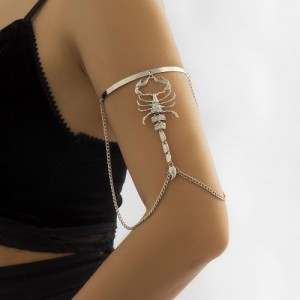 Punk Style Scorpion Tassel Alloy Wholesale Fashion Arm Bracelet - Silver