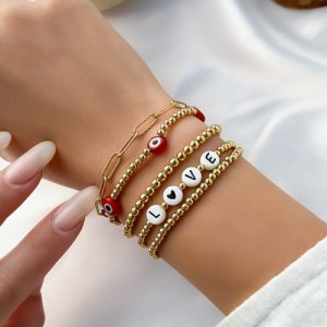 Vintage Style Golden Color Beads Wholesale Multi-layers Bracelet