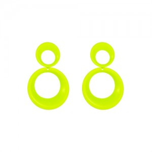 Cool Style Double Circle Wholesale Women Dangle Earrings - Yellow
