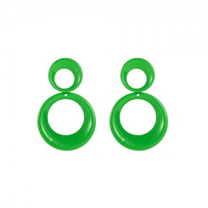 Cool Style Double Circle Wholesale Women Dangle Earrings - Green