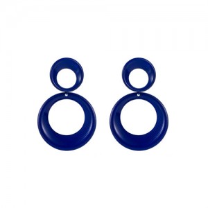 Cool Style Double Circle Wholesale Women Dangle Earrings - Blue
