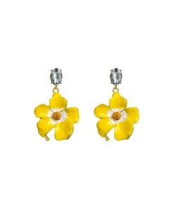 Vintage Three-dimensional Flower Wholesale Women Elegant Earrings - Purple