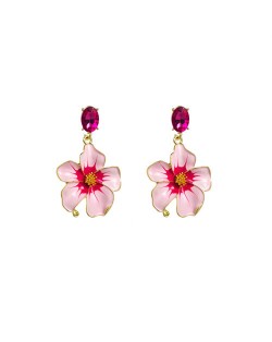 Vintage Three-dimensional Flower Wholesale Women Elegant Earrings - Yellow