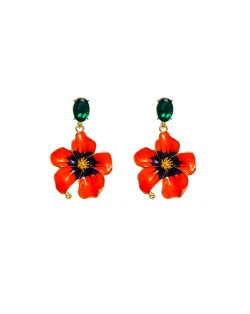 Vintage Three-dimensional Flower Wholesale Women Elegant Earrings - Blue