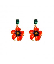 Vintage Three-dimensional Flower Wholesale Women Elegant Earrings - Blue