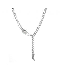 Cool Fashion Silver Snake Design Stainless Steel Necklace