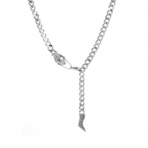 Cool Fashion Silver Snake Design Stainless Steel Necklace