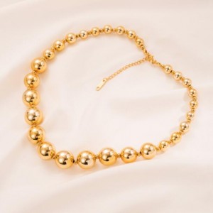 Punk Fashion Lucky Golden Beads Stainless Steel Necklace