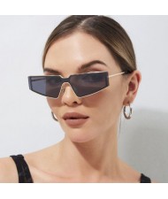 Vintage Alloy Frame Geometric Shape Fashion Wholesale Women Sunglasses - Black