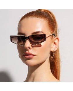 Vintage Alloy Frame Geometric Shape Fashion Wholesale Women Sunglasses - Black