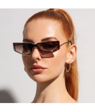 Vintage Alloy Frame Geometric Shape Fashion Wholesale Women Sunglasses - Brown