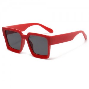 Fashion Thick Square Frame Wholesale Women Sunglasses - Red