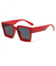 Fashion Thick Square Frame Wholesale Women Sunglasses - Red