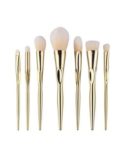 7 pcs Golden Handle Yellow White Fashion Makeup Brushes Set