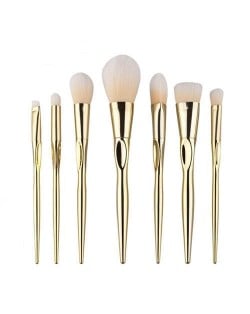 7 pcs Golden Handle Yellow White Fashion Makeup Brushes Set