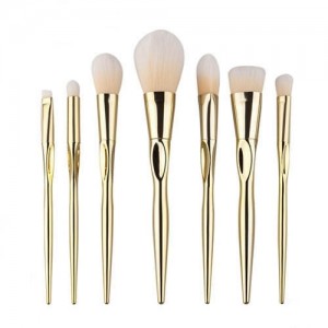 7 pcs Golden Handle Yellow White Fashion Makeup Brushes Set