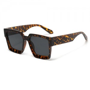 Fashion Thick Square Frame Wholesale Women Sunglasses - Leopard