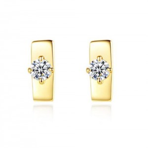 Mini Simple Design Gold Plated Wholesale Fahion 925 Sterling Silver Ear Studs