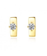 Mini Simple Design Gold Plated Wholesale Fahion 925 Sterling Silver Ear Studs