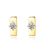 Mini Simple Design Gold Plated Wholesale Fahion 925 Sterling Silver Ear Studs