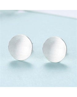 Korean Fashion Simple  Round Shape Wholesale 925 Sterling Silver Ear Studs - Golden