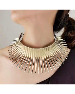 Golden Bold High Fashion Women Alloy Wholesale Costume Necklace