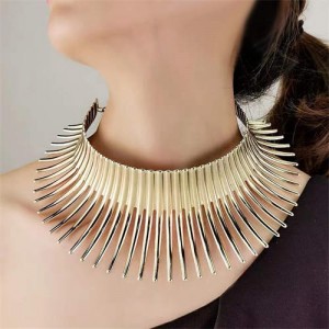 Golden Bold High Fashion Women Alloy Wholesale Costume Necklace