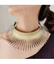 Golden Bold High Fashion Women Alloy Wholesale Costume Necklace