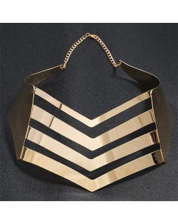 Golden Glaze Bold Runway Fashion Women Alloy Wholesale Costume Neck Collar