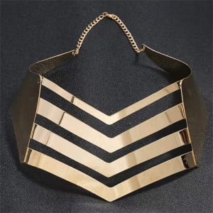Golden Glaze Bold Runway Fashion Women Alloy Wholesale Costume Neck Collar