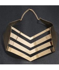 Golden Glaze Bold Runway Fashion Women Alloy Wholesale Costume Neck Collar