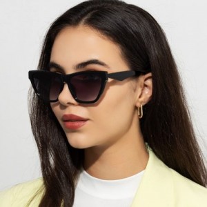Vintage Style Cat Eye Design Fashion Wholesale Fashion Women Sunglasses - Black