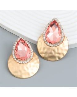 U.S. Fashion Colorful Stone Water Drop Design Wholesale Earrings - Gray