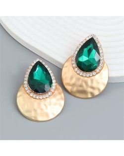 U.S. Fashion Colorful Stone Water Drop Design Wholesale Earrings - Red