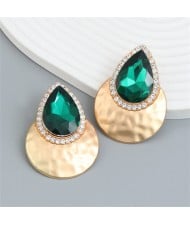 U.S. Fashion Colorful Stone Water Drop Design Wholesale Earrings - Red