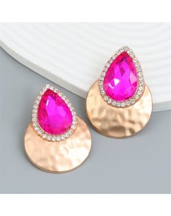 U.S. Fashion Colorful Stone Water Drop Design Wholesale Earrings - Green