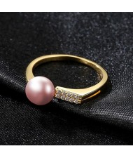 (3 Colors Available) Korean Fashion Design Natrual Pearl Open-end Wholesale Women 925 Sterling Silver Ring