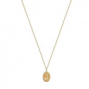 Classic God Coin Pendant Stainless Steel Necklace - Golden