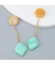 U. S. Fashion Geometric Element Design Wholesale Women Dangle Resin Earrings - Green