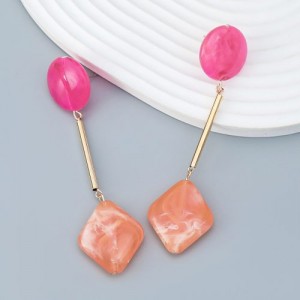 U. S. Fashion Geometric Element Design Wholesale Women Dangle Resin Earrings - Orange