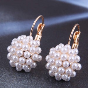 Pearl Cluster Korean Fashion Women Costume Ear Clips