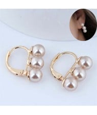 Pearl Fashion Graceful Wholesale Costume Copper Ear Clips - Brown