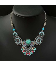 Boho Fashion Flowers Pendants Wholesale Chunky Statement Necklace