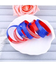 (7 Pcs Set) Individual Fashion Flag Design Silicone Wholesale Sport Bracelet Set