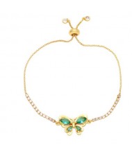 Lovely Butterfly Pendant Wholesale Women Copper Bracelet - Green